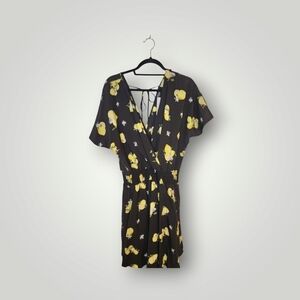 Spin Black and Yellow Floral lemon dress sundress size 1x nwt style D 3789
